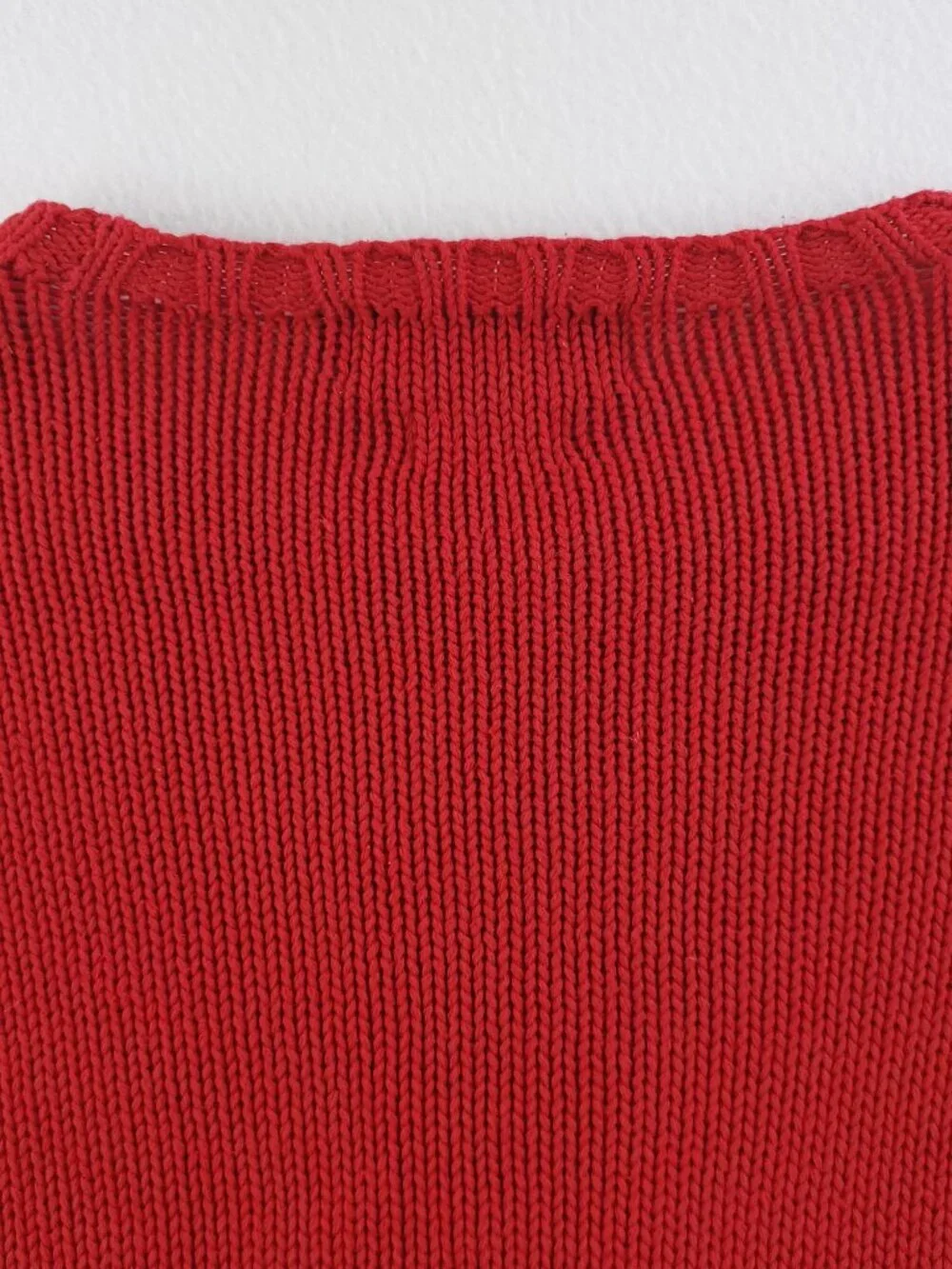 Polo Ralph Lauren Vintage Sweater Pony Knit 100% Cotton Red Men's Large